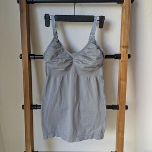 Kinderly Bravely Women's Gray Maternity Tank Top With Built In Bra